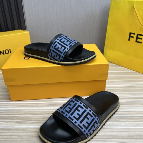 Replica Fendi Slippers For Men #1221390 $45.00 USD for Wholesale