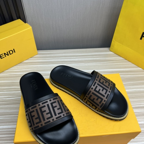 Replica Fendi Slippers For Men #1221393 $45.00 USD for Wholesale