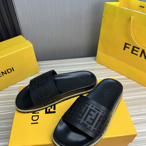 Replica Fendi Slippers For Men #1221394 $45.00 USD for Wholesale