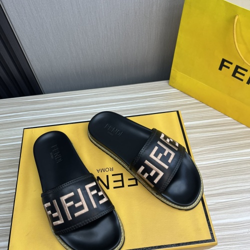 Replica Fendi Slippers For Men #1221395 $52.00 USD for Wholesale