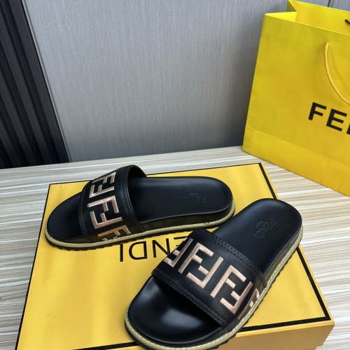 Replica Fendi Slippers For Men #1221395 $52.00 USD for Wholesale