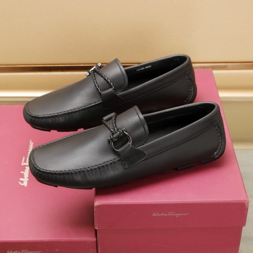 Replica Salvatore Ferragamo Leather Shoes For Men #1221549 $118.00 USD for Wholesale