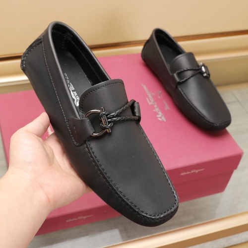 Replica Salvatore Ferragamo Leather Shoes For Men #1221549 $118.00 USD for Wholesale