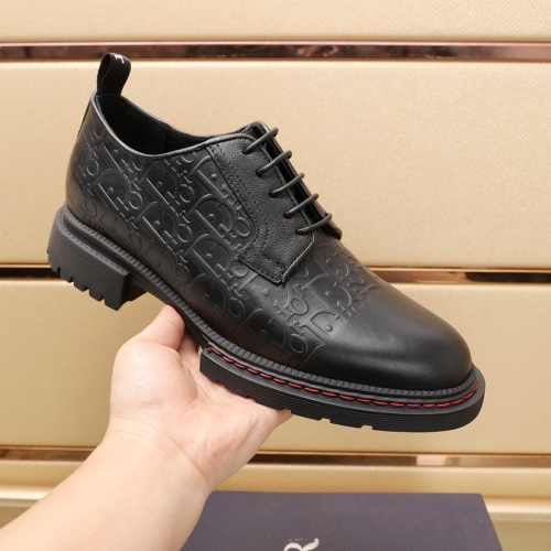 Replica Christian Dior Leather Shoes For Men #1221599 $98.00 USD for Wholesale