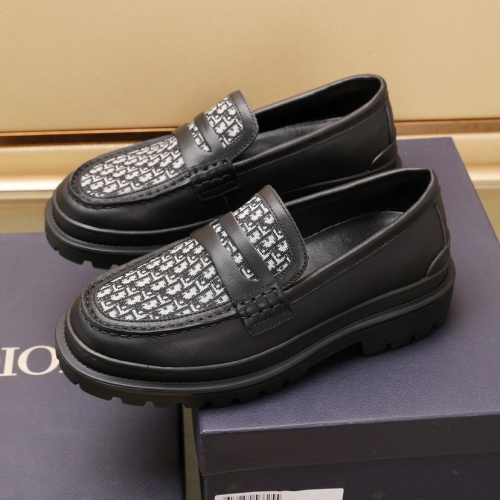 Replica Christian Dior Leather Shoes For Men #1221601 $96.00 USD for Wholesale