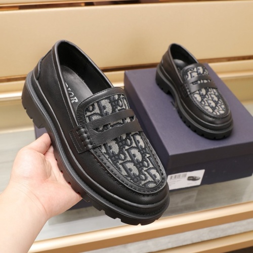 Replica Christian Dior Leather Shoes For Men #1221603 $96.00 USD for Wholesale