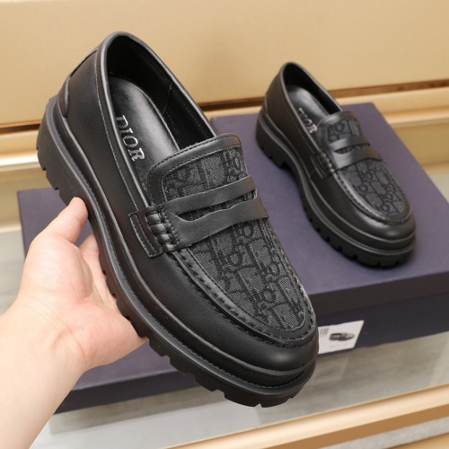 Replica Christian Dior Leather Shoes For Men #1221604 $96.00 USD for Wholesale