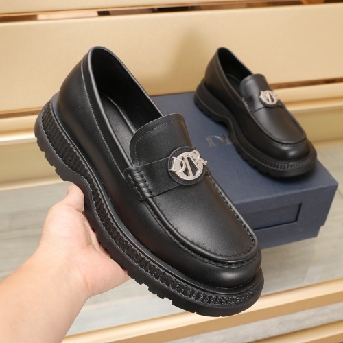 Replica Christian Dior Leather Shoes For Men #1221609 $102.00 USD for Wholesale