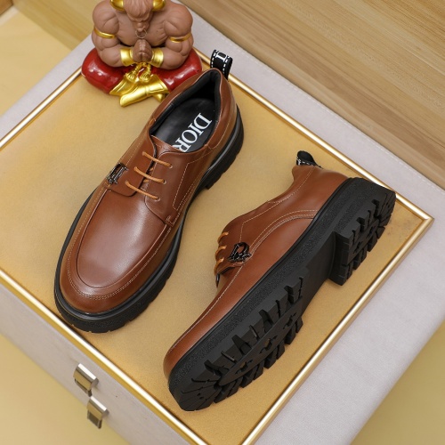 Replica Christian Dior Leather Shoes For Men #1221735 $92.00 USD for Wholesale