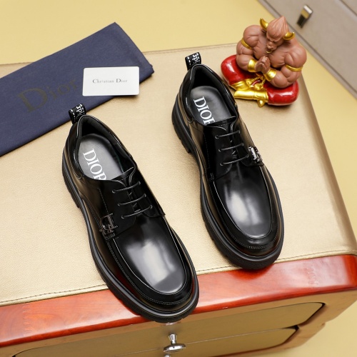 Replica Christian Dior Leather Shoes For Men #1221736 $92.00 USD for Wholesale