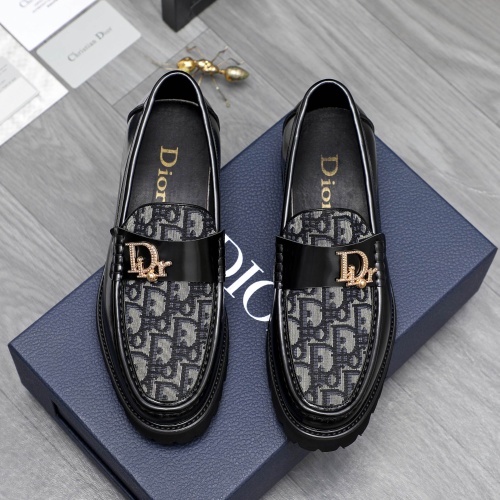 Replica Christian Dior Leather Shoes For Men #1221747 $82.00 USD for Wholesale