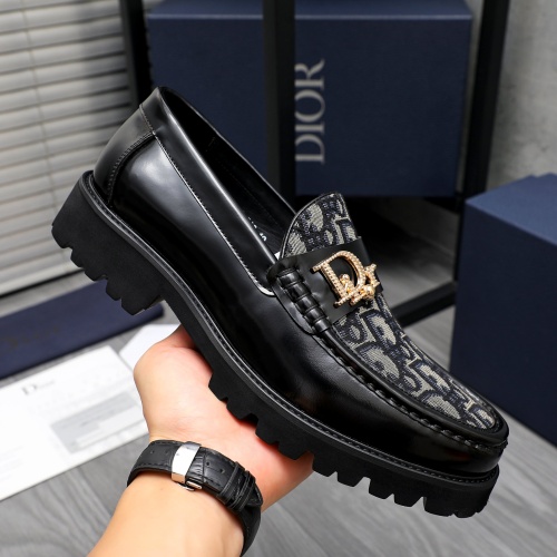 Replica Christian Dior Leather Shoes For Men #1221747 $82.00 USD for Wholesale