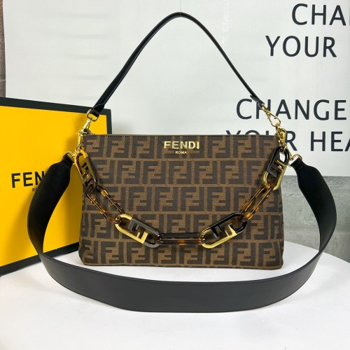 Fendi AAA Quality Shoulder Bags For Women #1223455 $105.00 USD, Wholesale Replica Fendi AAA Quality Shoulder Bags