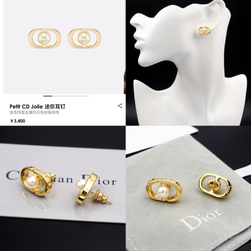 Replica Christian Dior Earrings For Women #1224363 $25.00 USD for Wholesale