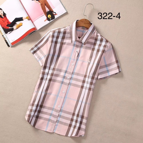 Burberry Shirts Short Sleeved For Women #1225348 $36.00 USD, Wholesale Replica Burberry Shirts