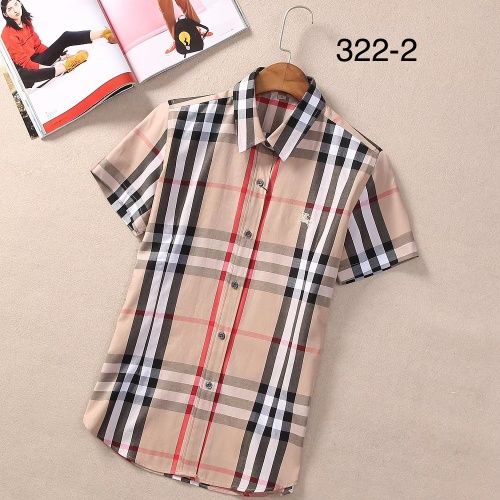 Burberry Shirts Short Sleeved For Women #1225349 $36.00 USD, Wholesale Replica Burberry Shirts