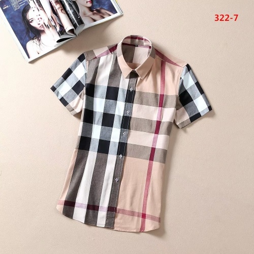 Burberry Shirts Short Sleeved For Women #1225353 $36.00 USD, Wholesale Replica Burberry Shirts