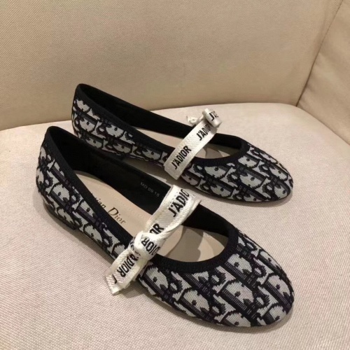 Replica Christian Dior Flat Shoes For Women #1225392 $85.00 USD for Wholesale