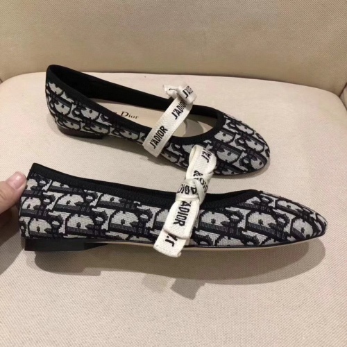 Replica Christian Dior Flat Shoes For Women #1225392 $85.00 USD for Wholesale