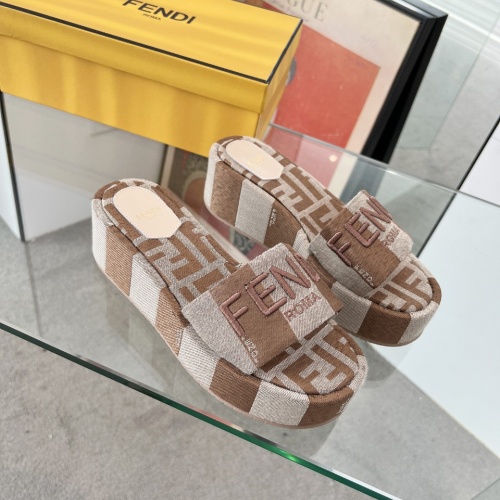 Fendi Slippers For Women #1225498 $85.00 USD, Wholesale Replica Fendi Slippers