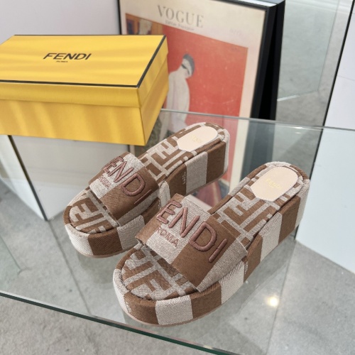 Replica Fendi Slippers For Women #1225498 $85.00 USD for Wholesale