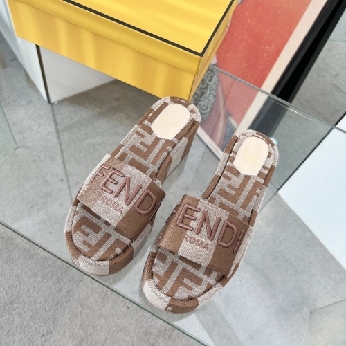 Replica Fendi Slippers For Women #1225498 $85.00 USD for Wholesale