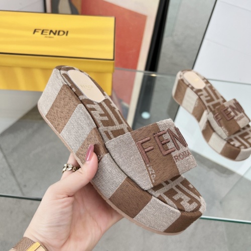 Replica Fendi Slippers For Women #1225498 $85.00 USD for Wholesale