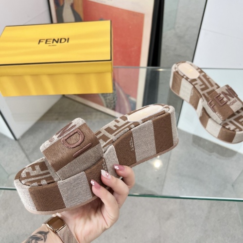 Replica Fendi Slippers For Women #1225498 $85.00 USD for Wholesale