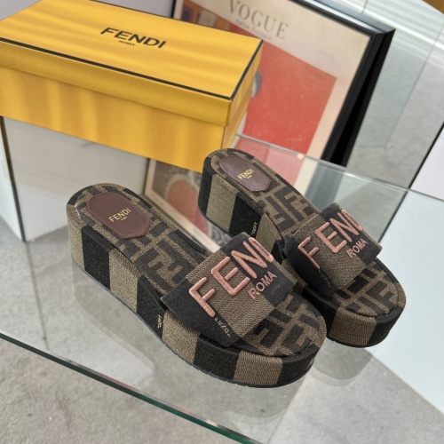 Fendi Slippers For Women #1225499 $85.00 USD, Wholesale Replica Fendi Slippers