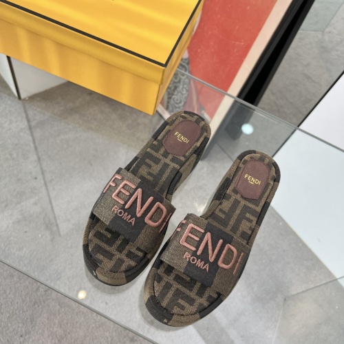 Replica Fendi Slippers For Women #1225499 $85.00 USD for Wholesale