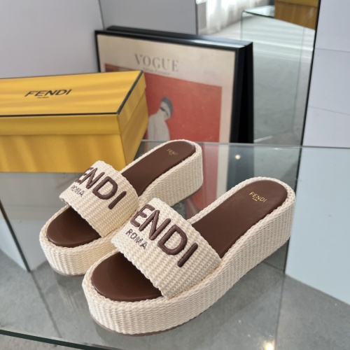 Fendi Slippers For Women #1225502 $88.00 USD, Wholesale Replica Fendi Slippers