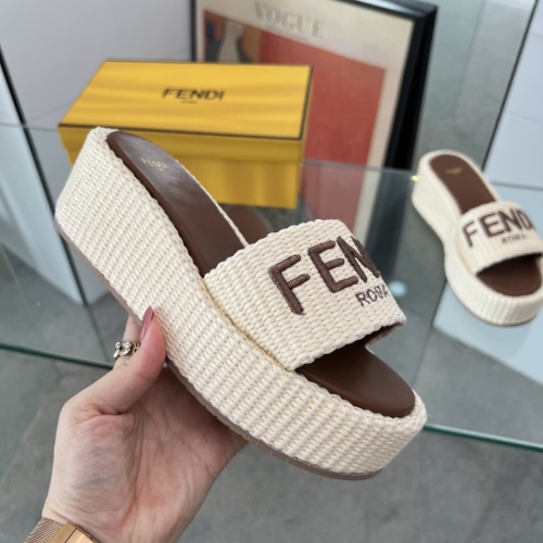 Replica Fendi Slippers For Women #1225502 $88.00 USD for Wholesale