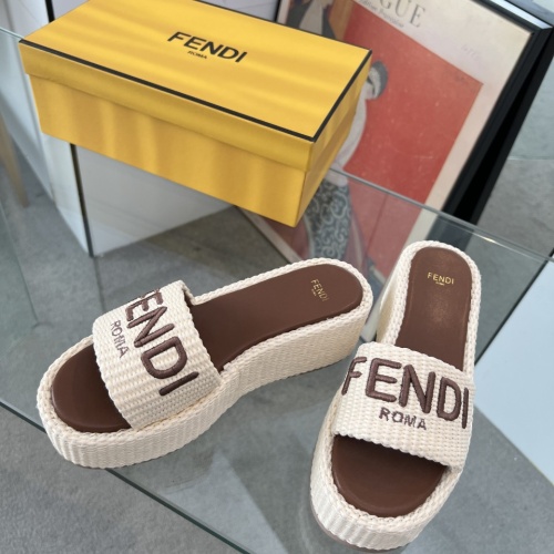 Replica Fendi Slippers For Women #1225502 $88.00 USD for Wholesale