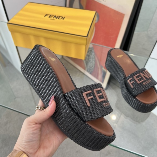 Replica Fendi Slippers For Women #1225503 $88.00 USD for Wholesale