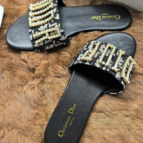 Replica Christian Dior Slippers For Women #1225539 $68.00 USD for Wholesale