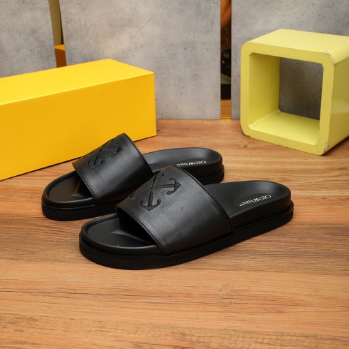 Replica Off-White Slippers For Men #1225620 $56.00 USD for Wholesale