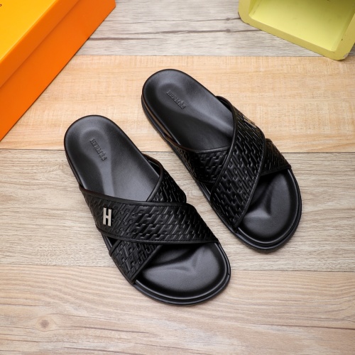 Replica Hermes Slippers For Men #1225629 $56.00 USD for Wholesale