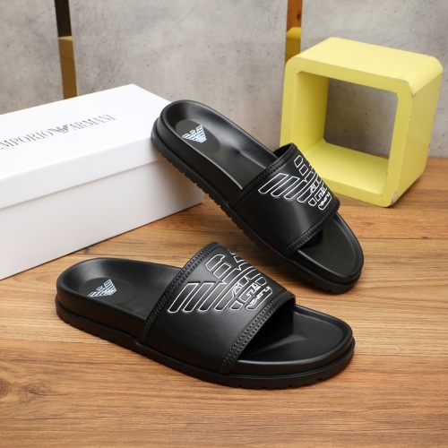 Replica Armani Slippers For Men #1225636 $56.00 USD for Wholesale