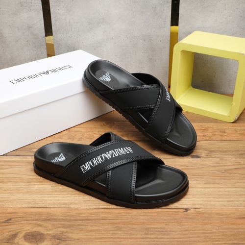 Replica Armani Slippers For Men #1225653 $56.00 USD for Wholesale