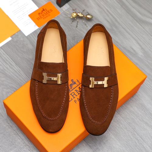 Replica Hermes Leather Shoes For Men #1225931 $92.00 USD for Wholesale