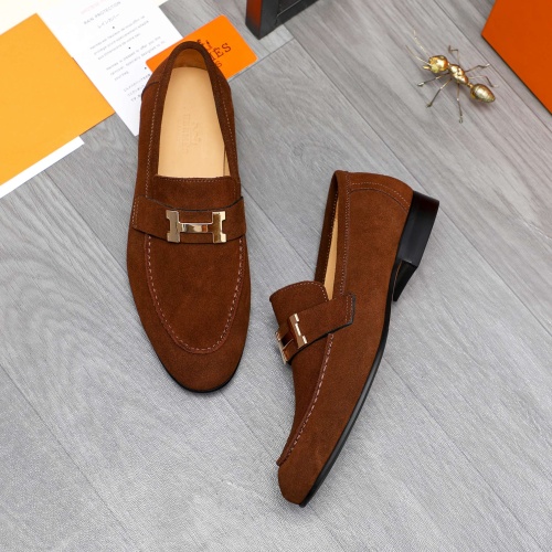 Replica Hermes Leather Shoes For Men #1225931 $92.00 USD for Wholesale