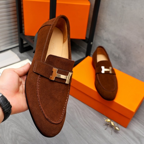 Replica Hermes Leather Shoes For Men #1225931 $92.00 USD for Wholesale