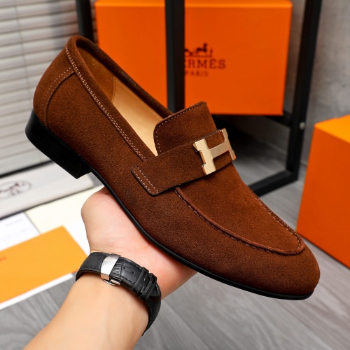 Replica Hermes Leather Shoes For Men #1225931 $92.00 USD for Wholesale