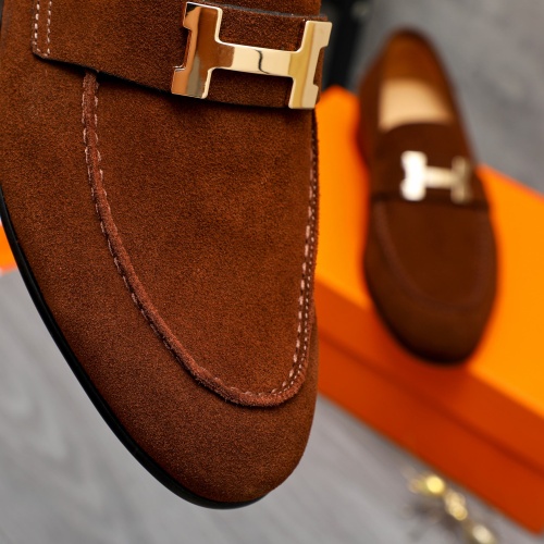 Replica Hermes Leather Shoes For Men #1225931 $92.00 USD for Wholesale