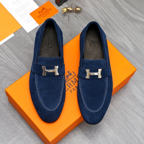 Replica Hermes Leather Shoes For Men #1225932 $92.00 USD for Wholesale