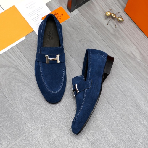 Replica Hermes Leather Shoes For Men #1225932 $92.00 USD for Wholesale