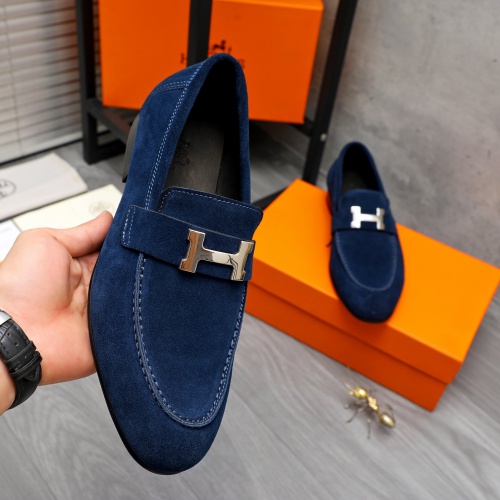 Replica Hermes Leather Shoes For Men #1225932 $92.00 USD for Wholesale