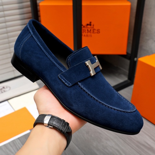 Replica Hermes Leather Shoes For Men #1225932 $92.00 USD for Wholesale