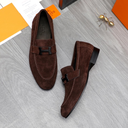 Replica Hermes Leather Shoes For Men #1225933 $92.00 USD for Wholesale