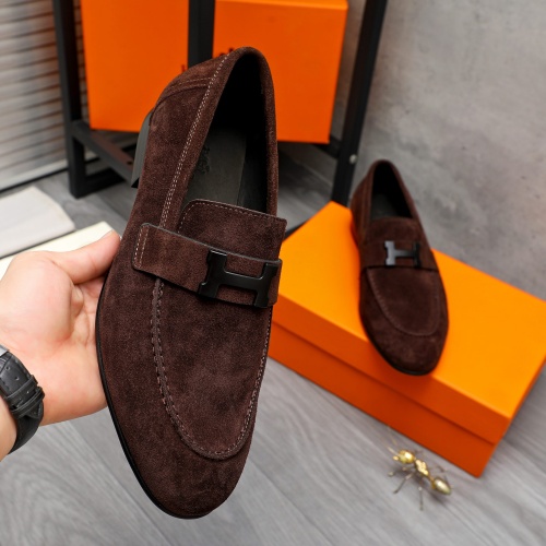 Replica Hermes Leather Shoes For Men #1225933 $92.00 USD for Wholesale